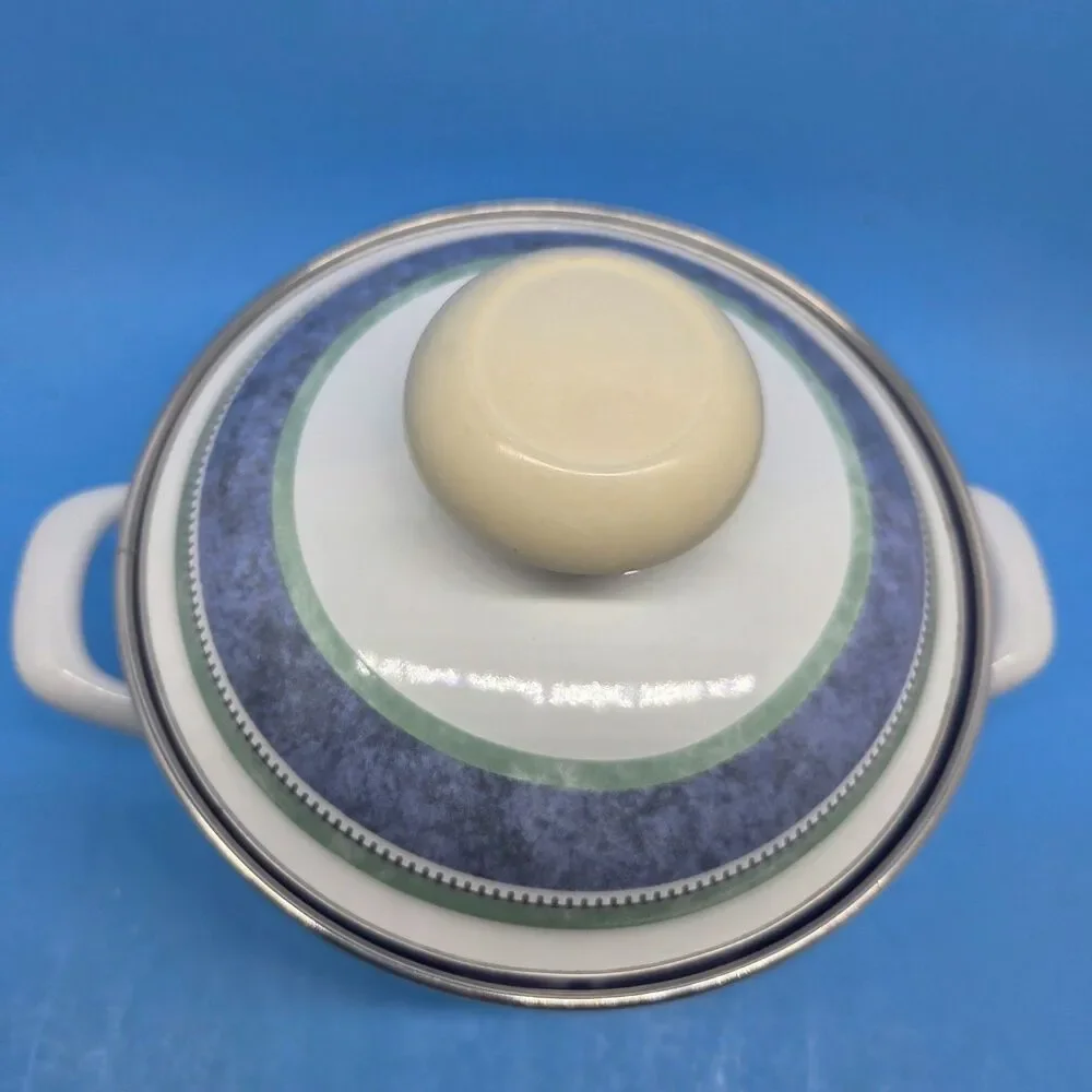 Villeroy And Boch Switch 3 Blue And White 1.5 Qt Metal Stew Pot Used Condition